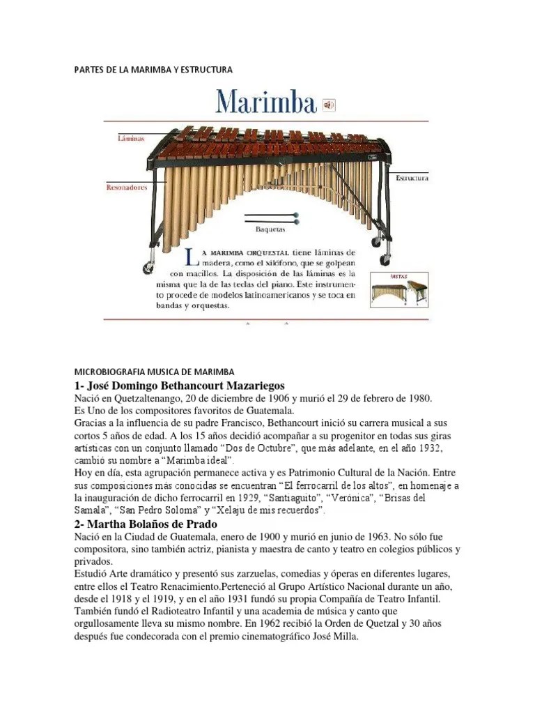 Partes de La Marimba y Estructura PDF Las artes escénicas Música