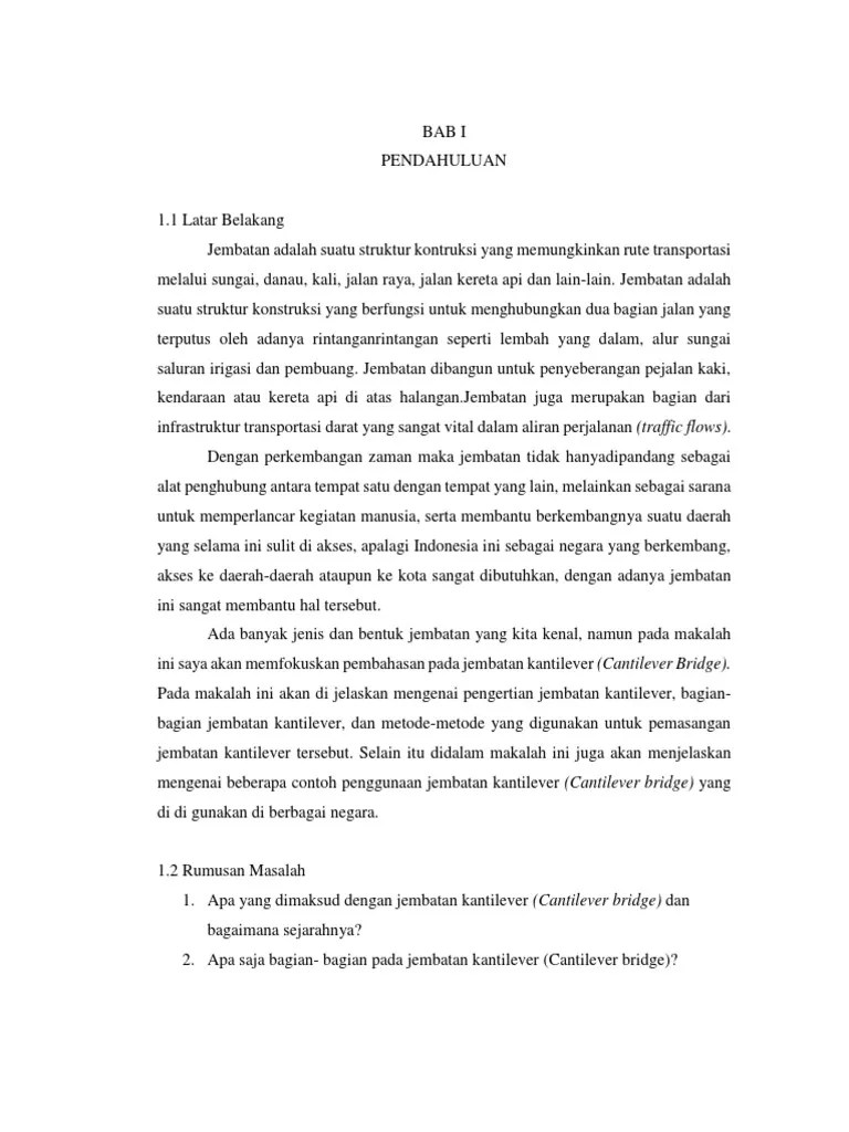 Makalah Jembatan Kantiliver (Cantiliver Bridge) | PDF