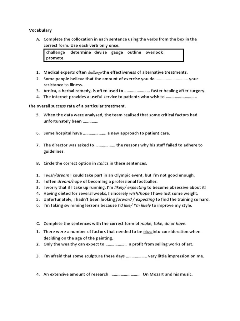 Vocabulary and Grammar Test C1 Practice Convenience Food Foods