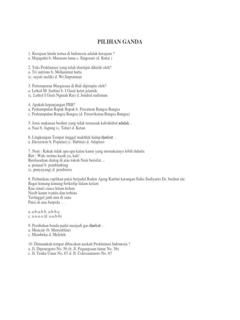 Soal Cerdas Cermat ST Dharma Putra 2019 | PDF