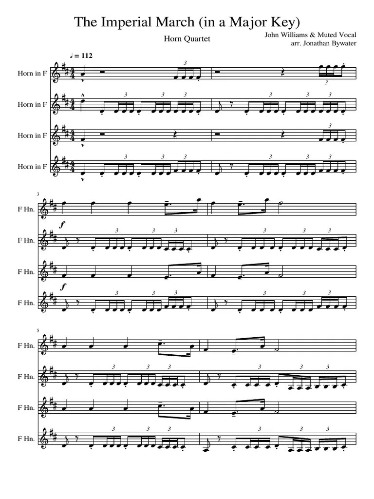 The Imperial March (in a Major Key) Horn Quartet