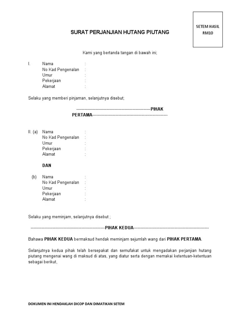 Check spelling or type a new query. Surat Perjanjian Hutang Piutang