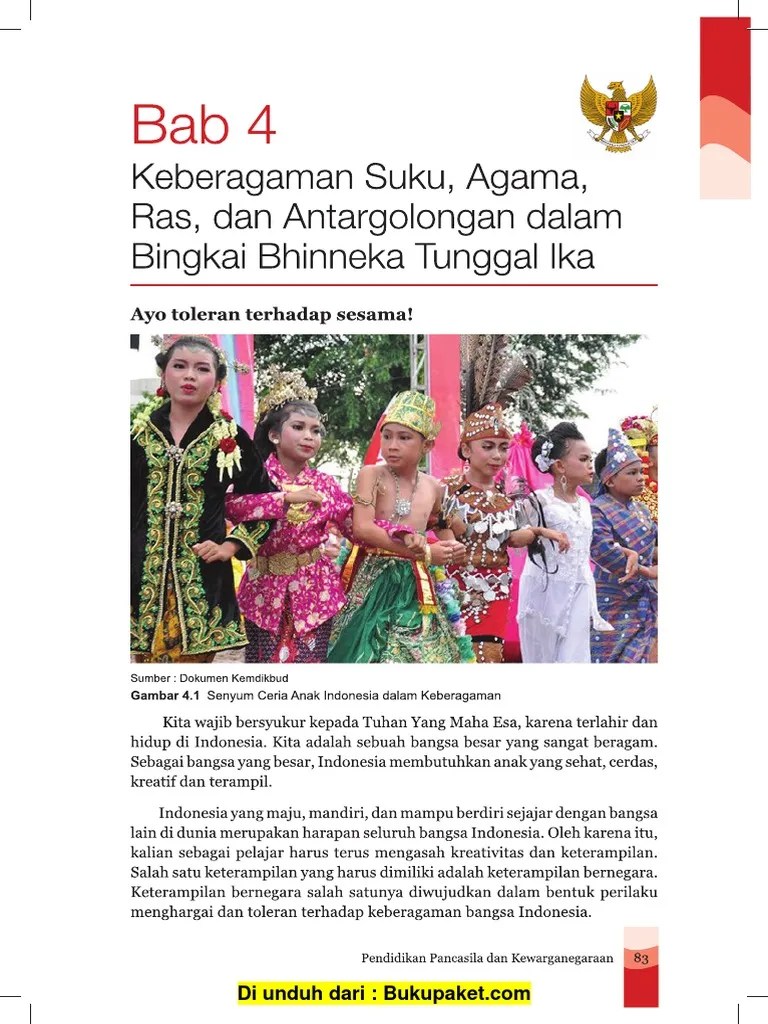 Bab 4 Keberagaman Suku, Agama, Ras, Dan Antargolongan Dalam Bingkai