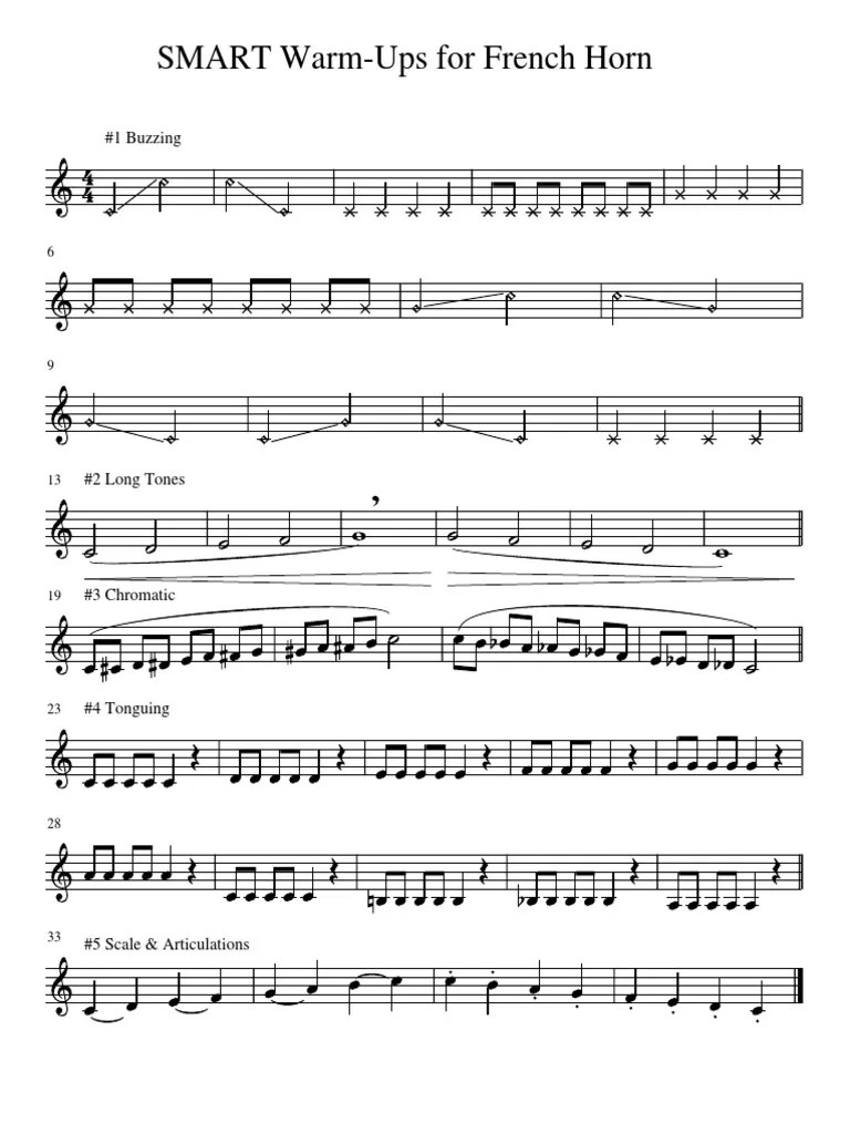 Smart WarmUps For French Horn PDF