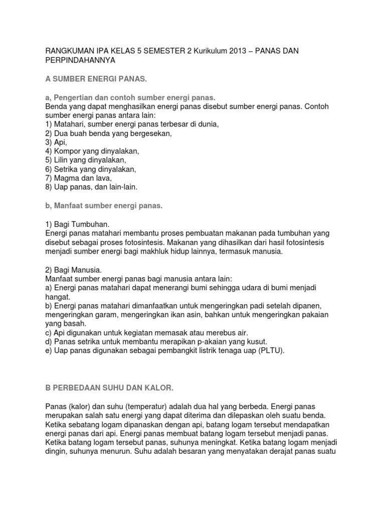 Rangkuman Ipa Kelas 5 Semester 2 Lengkap – Rasanya