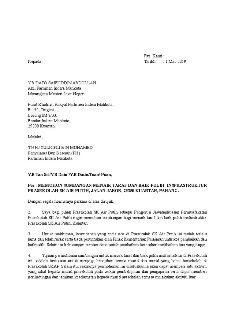 Jun 28, 2020 · contoh surat rasmi mohon kerja guru kosong format surat rasmi. Contoh Surat Mohon Sumbangan Cat