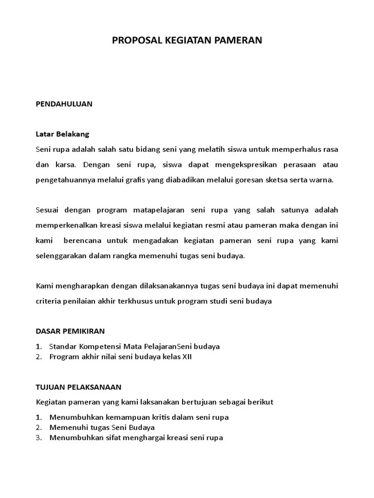 Poposal Penyelenggaraan Pameran | PDF