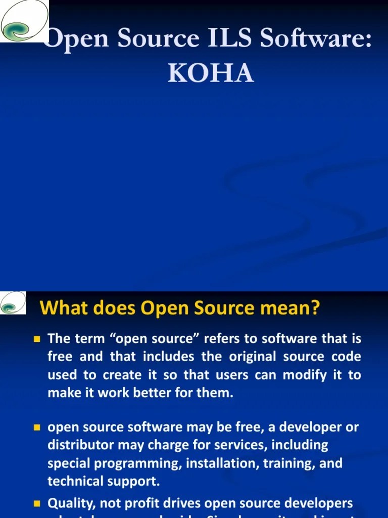 Koha Library Software PDF Free Software Linux