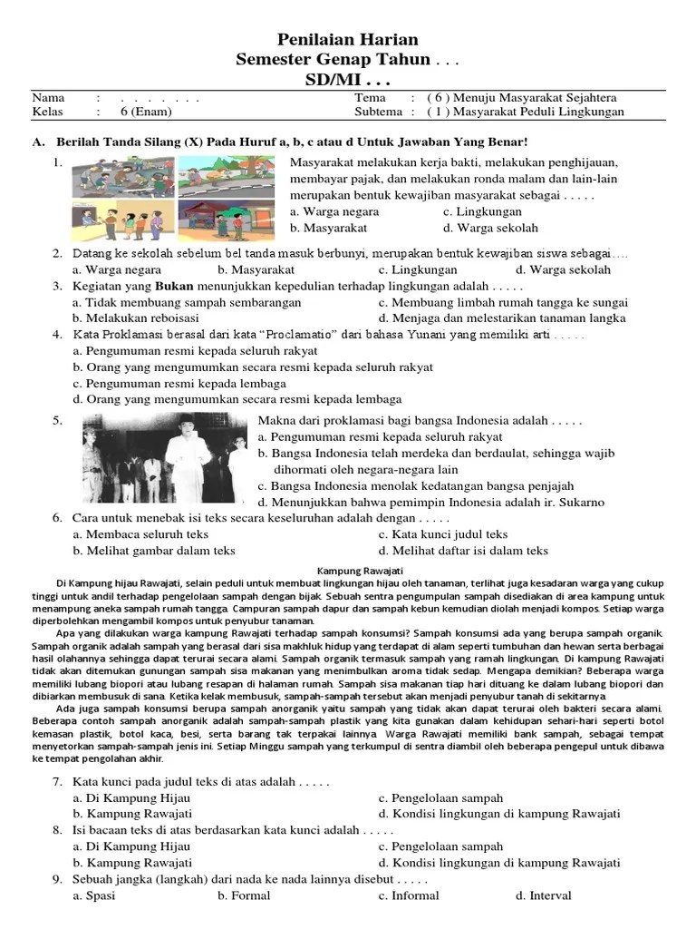 Soal Ips Tema 6 | PDF