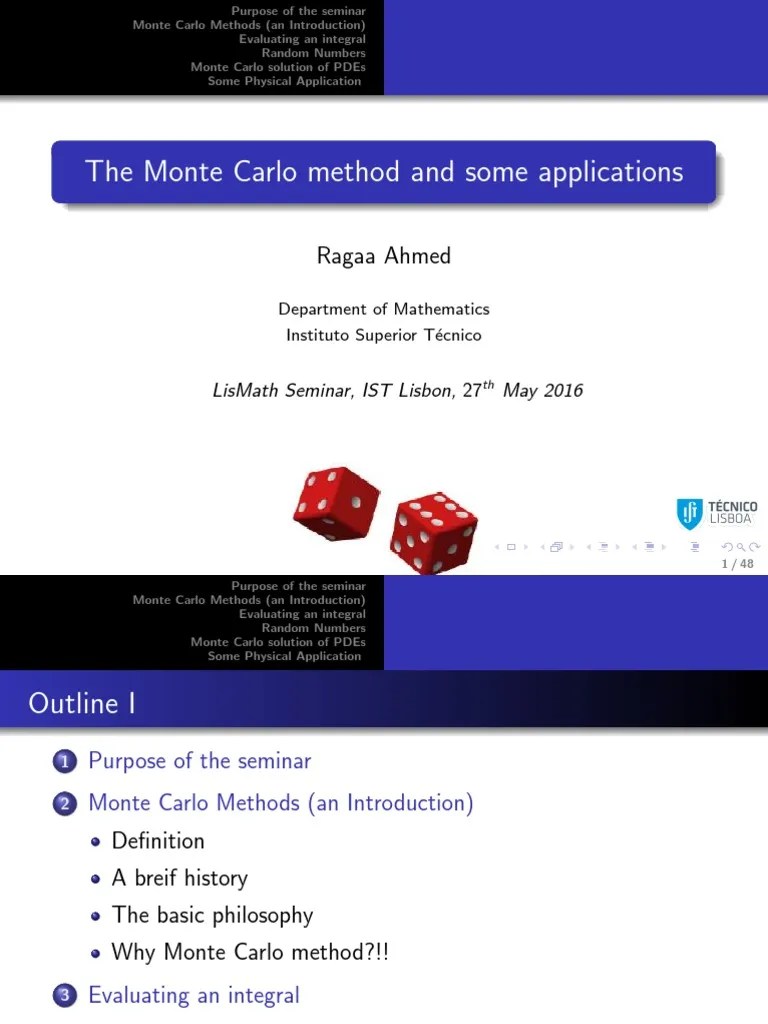 The Monte Carlo Method and Some Applications PDF Partial