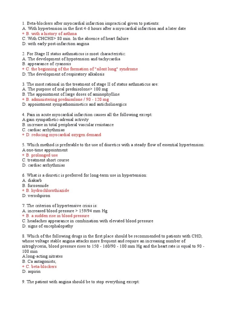 Practical MCQ Question For 4Year PDF Hypertension Myocardial