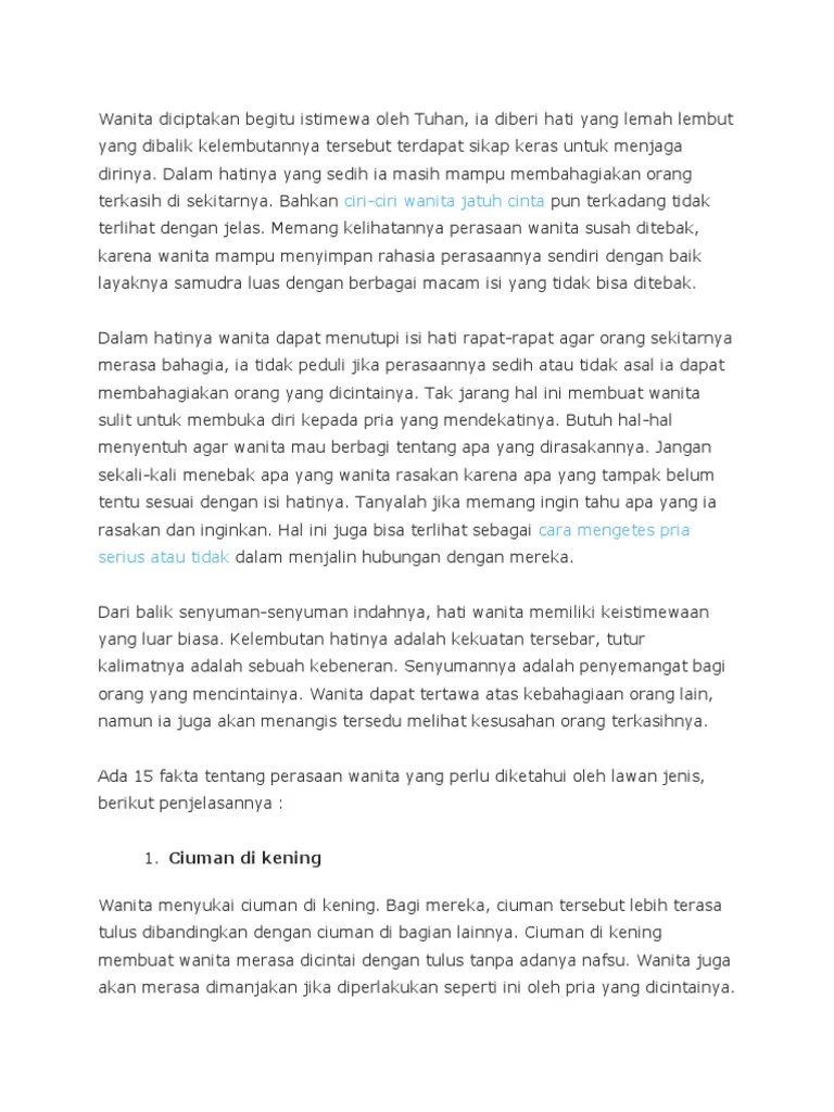 Ciri-Ciri Wanita Jatuh Cinta | PDF