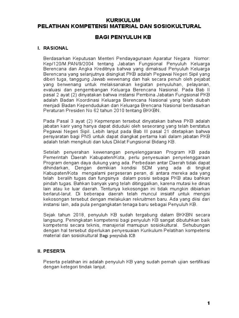 Kurikulum Pelatihan Kompetensi Manajerial Dan Sosiokultural | PDF