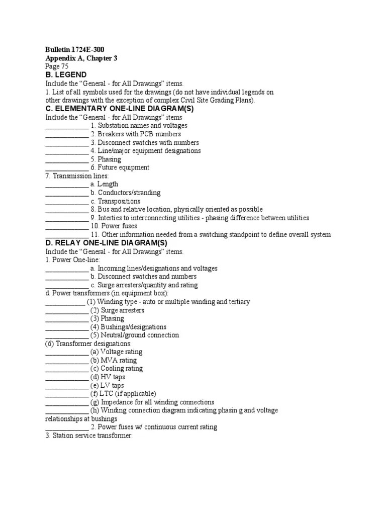 Bulletin 1724e Ee Design Checklist Relay Electrical Substation