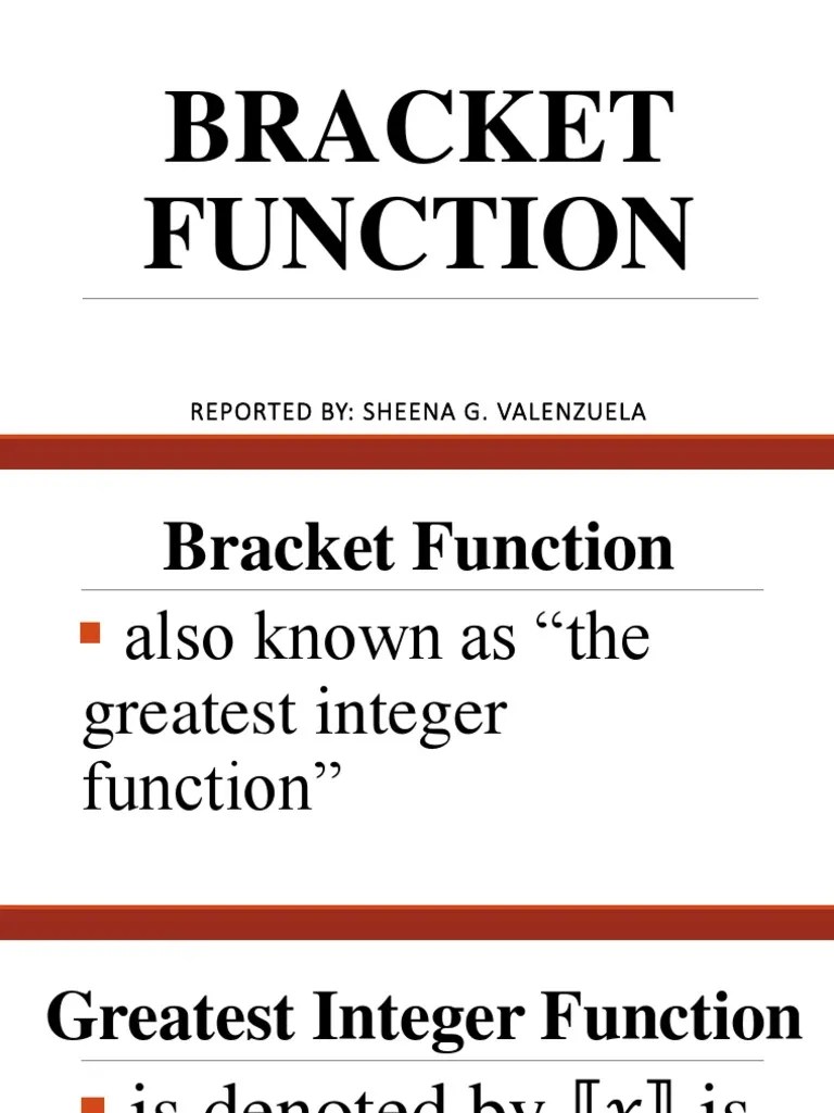 Bracket Function PDF