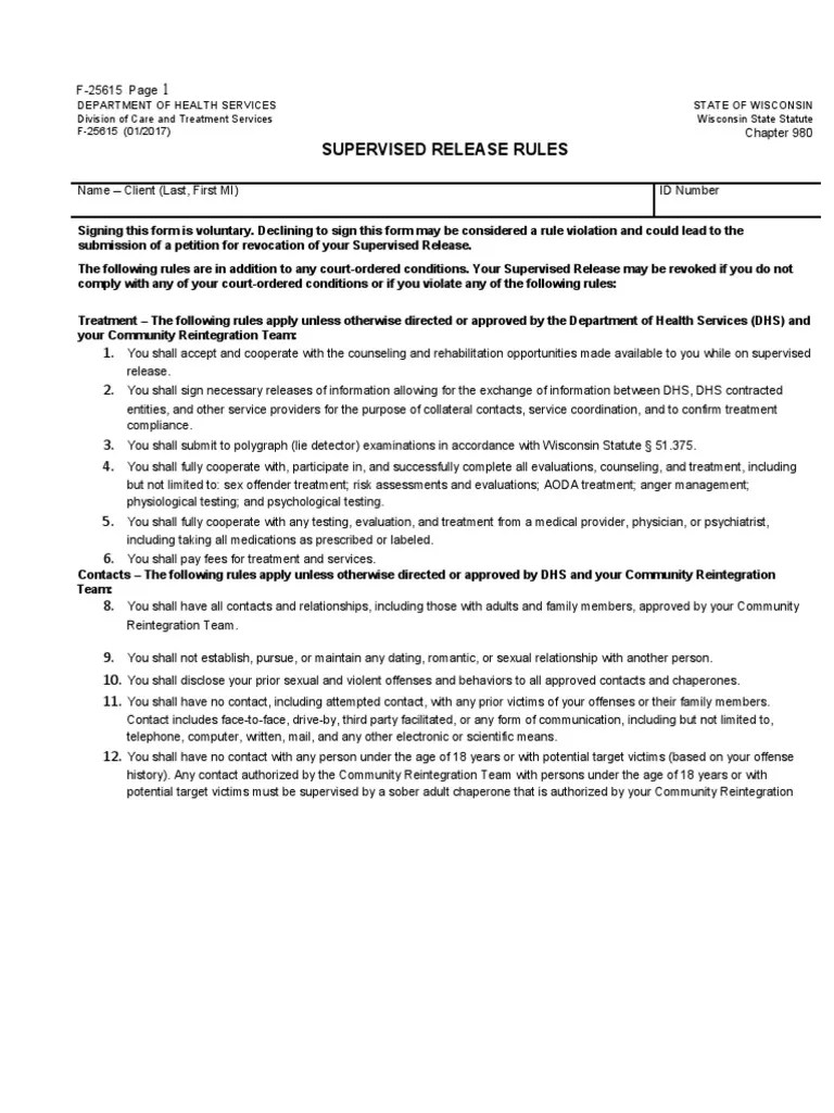 Supervised Release Rules United States Federal Probation And Supervised Release Government