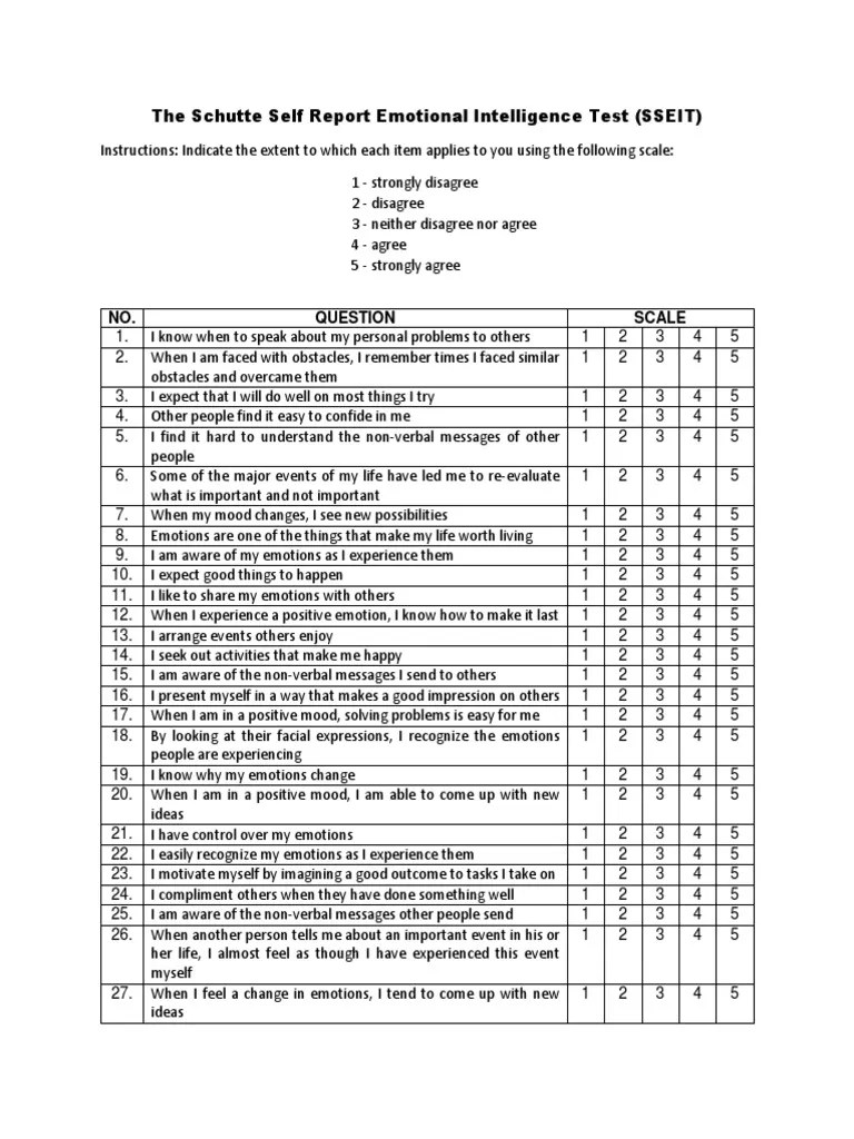 The Schutte Self Report Emotional Intelligence Test.docx Nonverbal