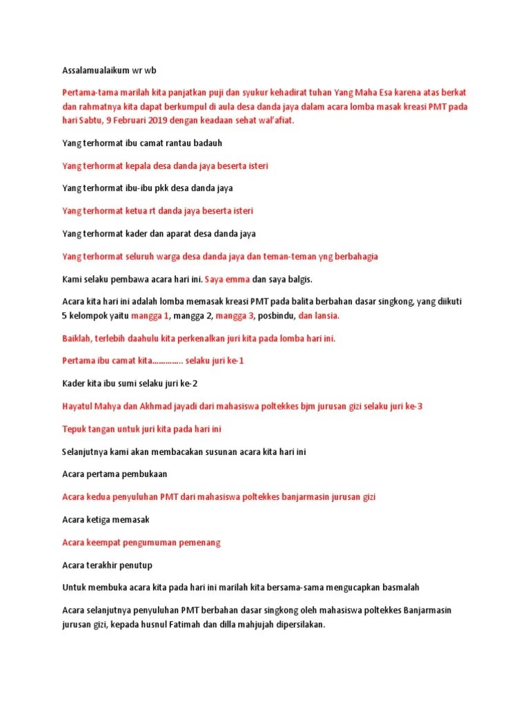 Kumpulan Contoh Teks Mc Pembukaan Lomba - Kumpulan Contoh Teks MC