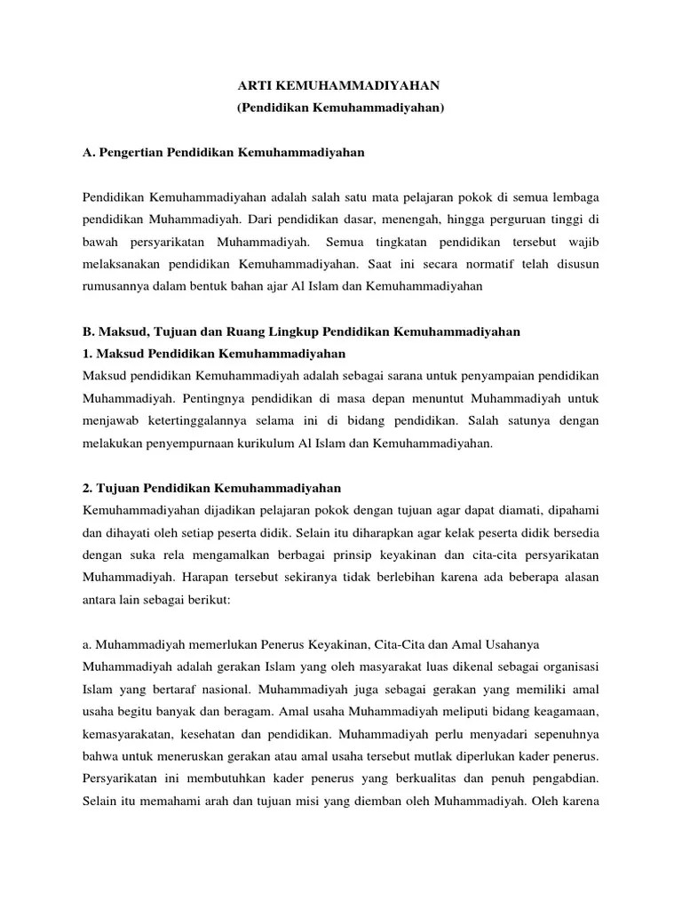 Arti Kemuhammadiyahan | PDF