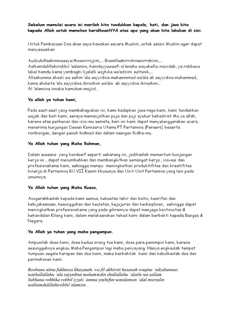 Doa Kunjungan Kerja | PDF