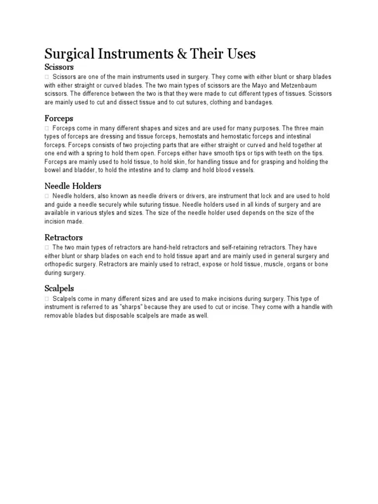 Or Instruments and Their Uses PDF