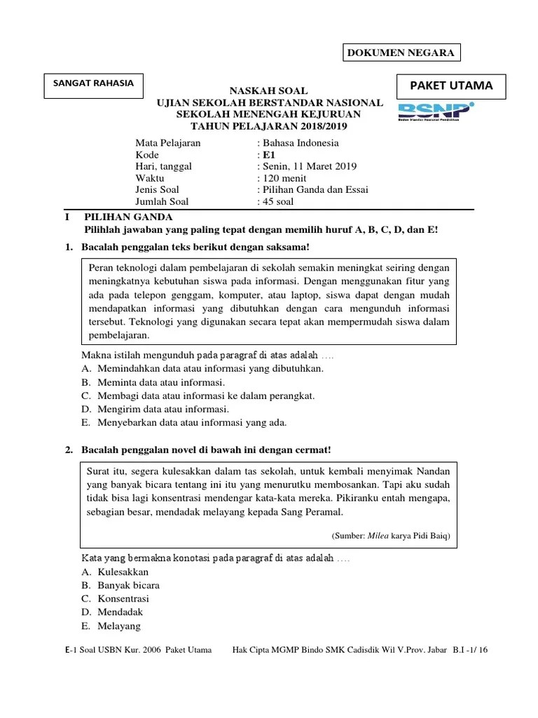 Soal Pilihan Ganda Makna Tersirat Teks Negosiasi Blog