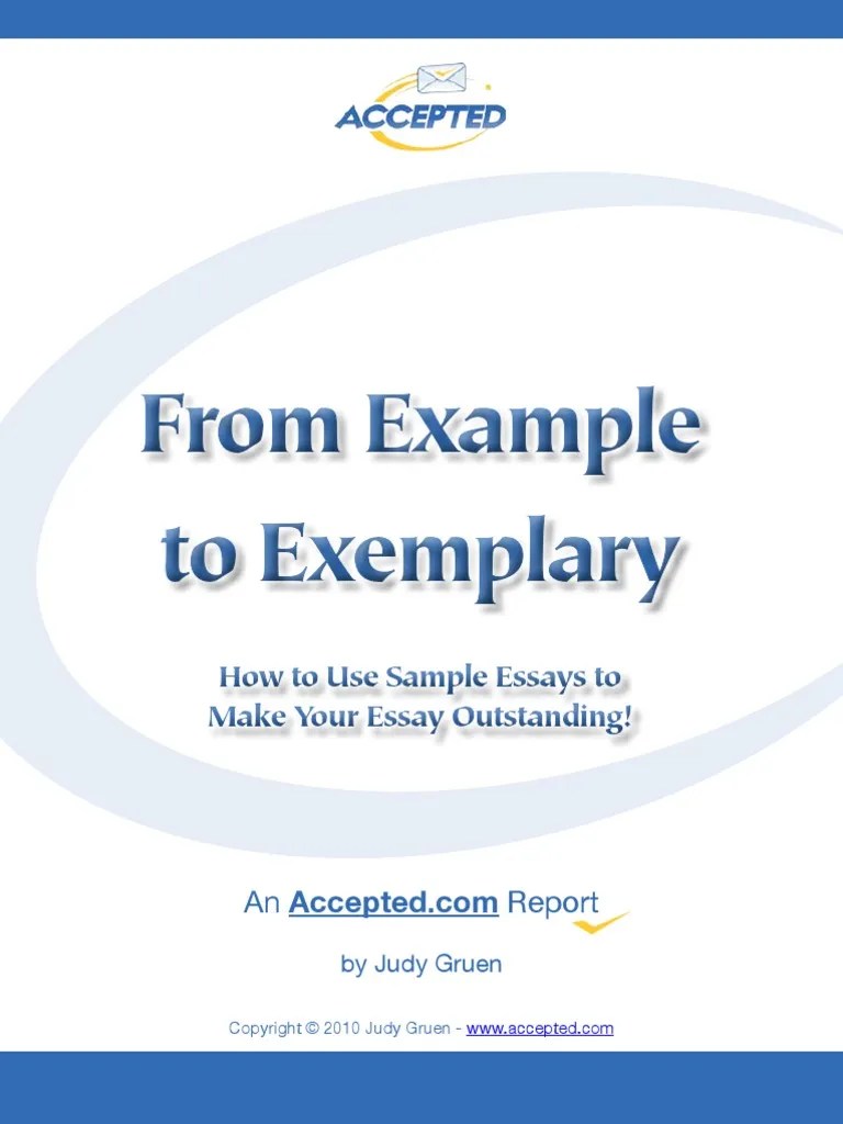 School essay Exemplary college essays