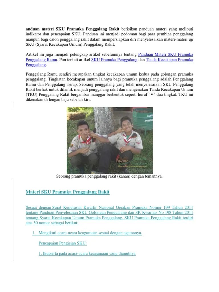 Materi Penggalang Rakit Dunia Sekolah ID