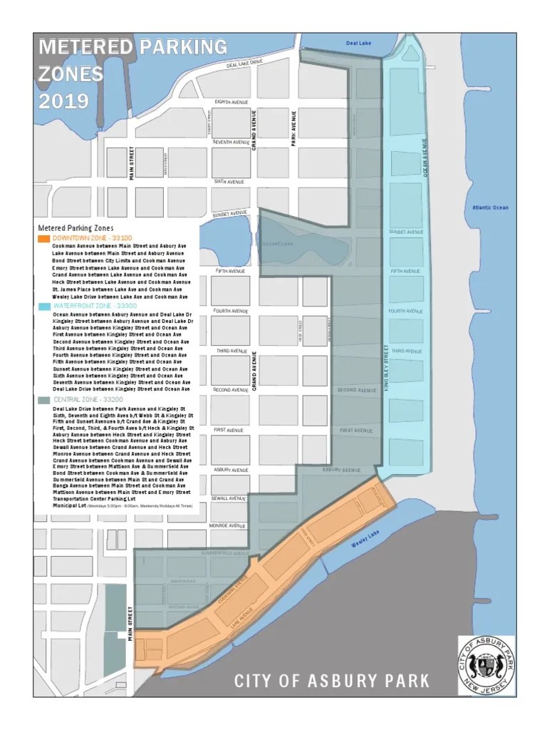 Asbury Park Metered Parking Zones PDF Transport Infrastructure