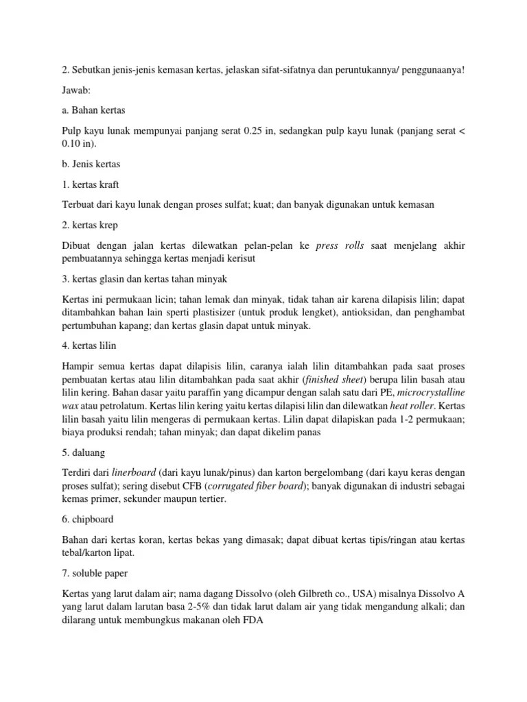 Sebutkan Sifat Sifat Dari Bahan Kertas - Coba Sebutkan