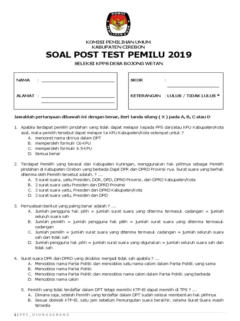 Soal Tes KPPS | PDF