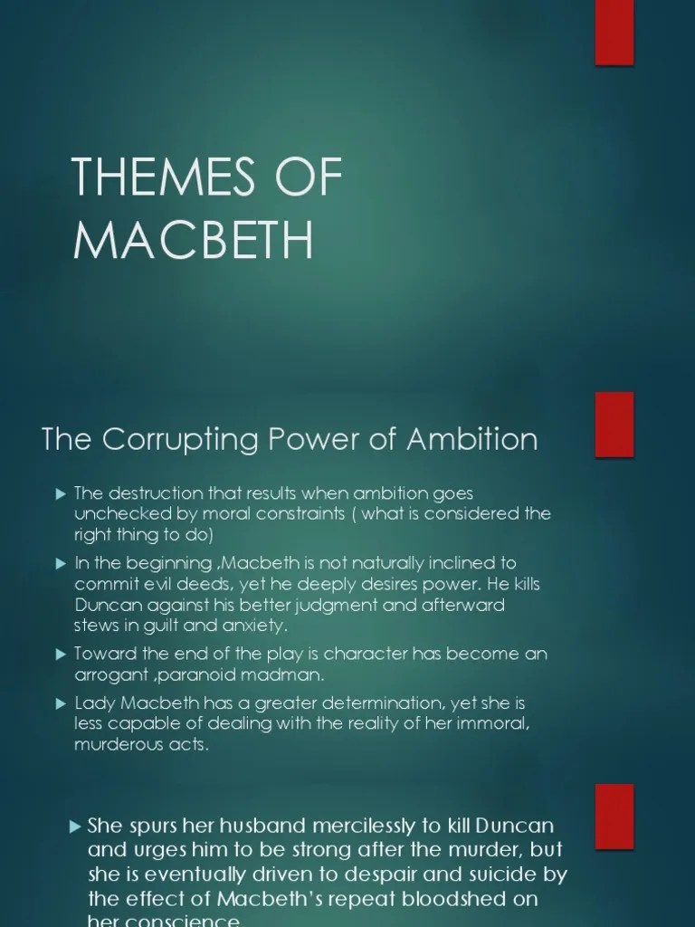 Themes of Macbeth PDF Macbeth Psychology