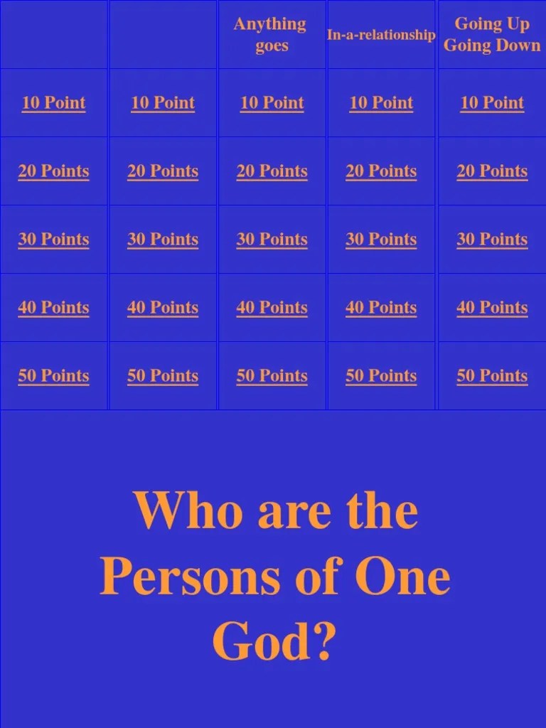 Jeopardy Game CATECHISM PDF Mary, Mother Of Jesus Liturgical Year