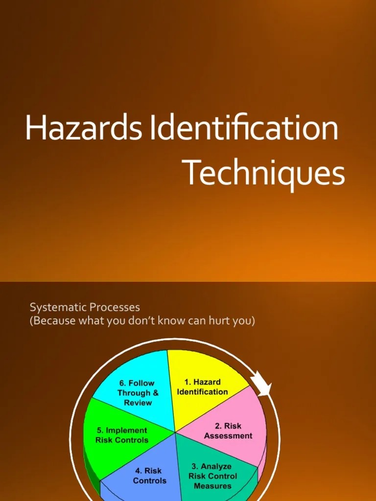 2) Hazards Identification Techniques PDF Hazards Occupational