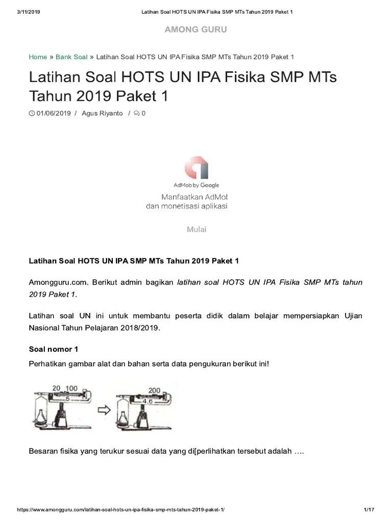 29 Bank Soal Fisika Smp - Info Dana Tunai