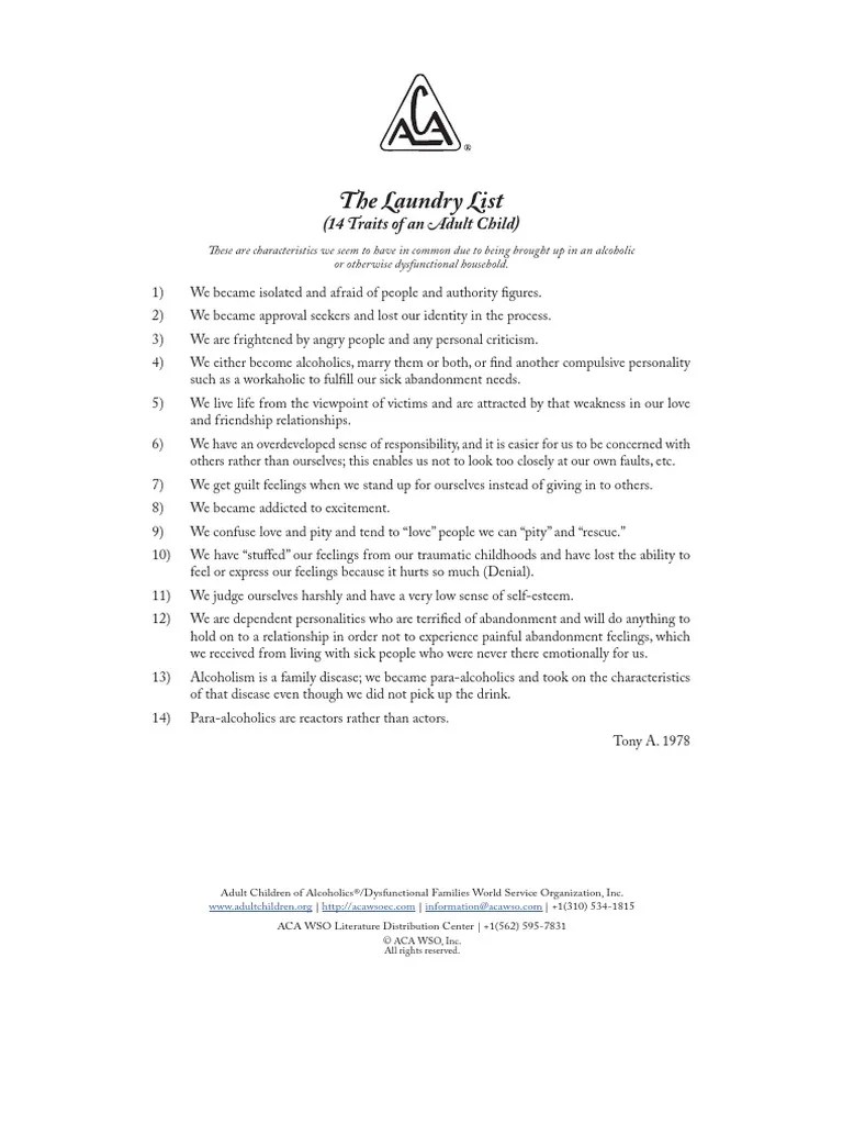 The Laundry List ENUS A4 PDF PDF