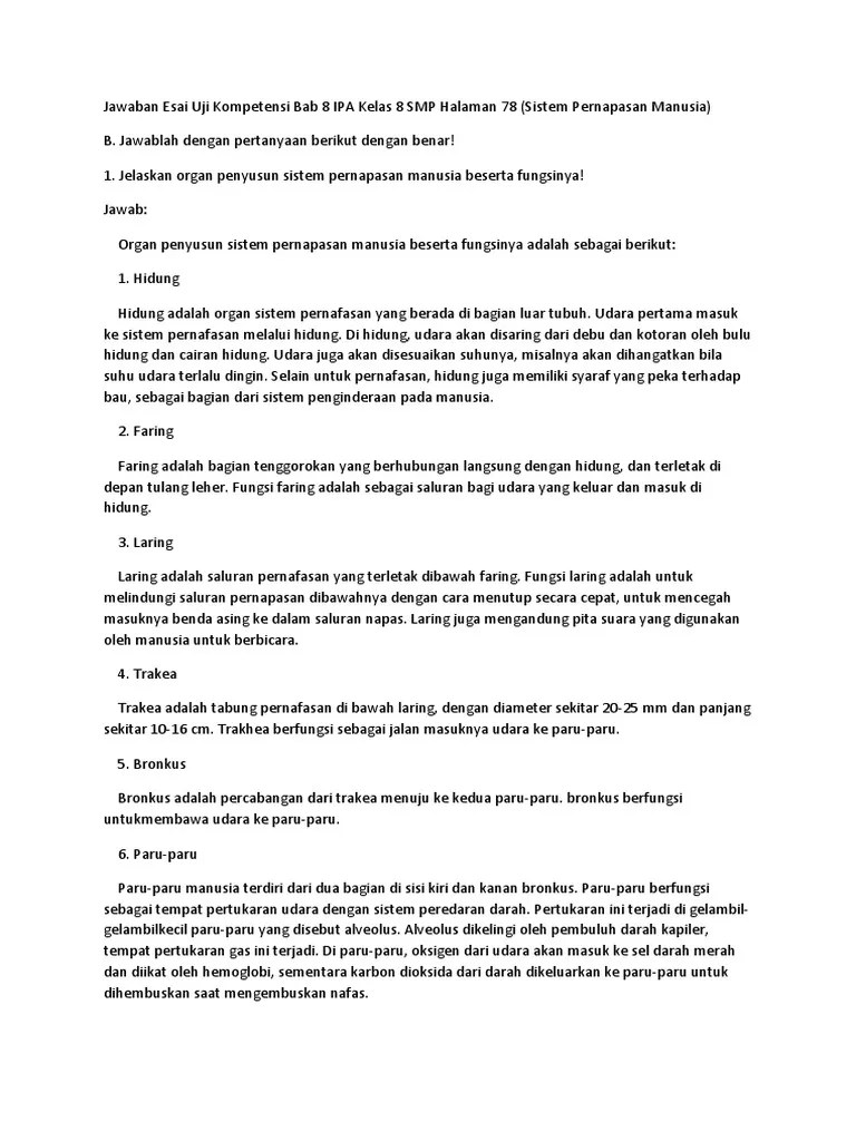 Jawaban Uji Kompetensi Bab 2 Ipa Kelas 8 Kurikulum 2013