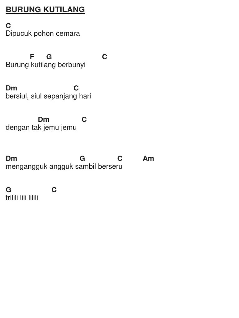Kunci Gitar Naik Naik Ke Puncak Gunung – Sedang