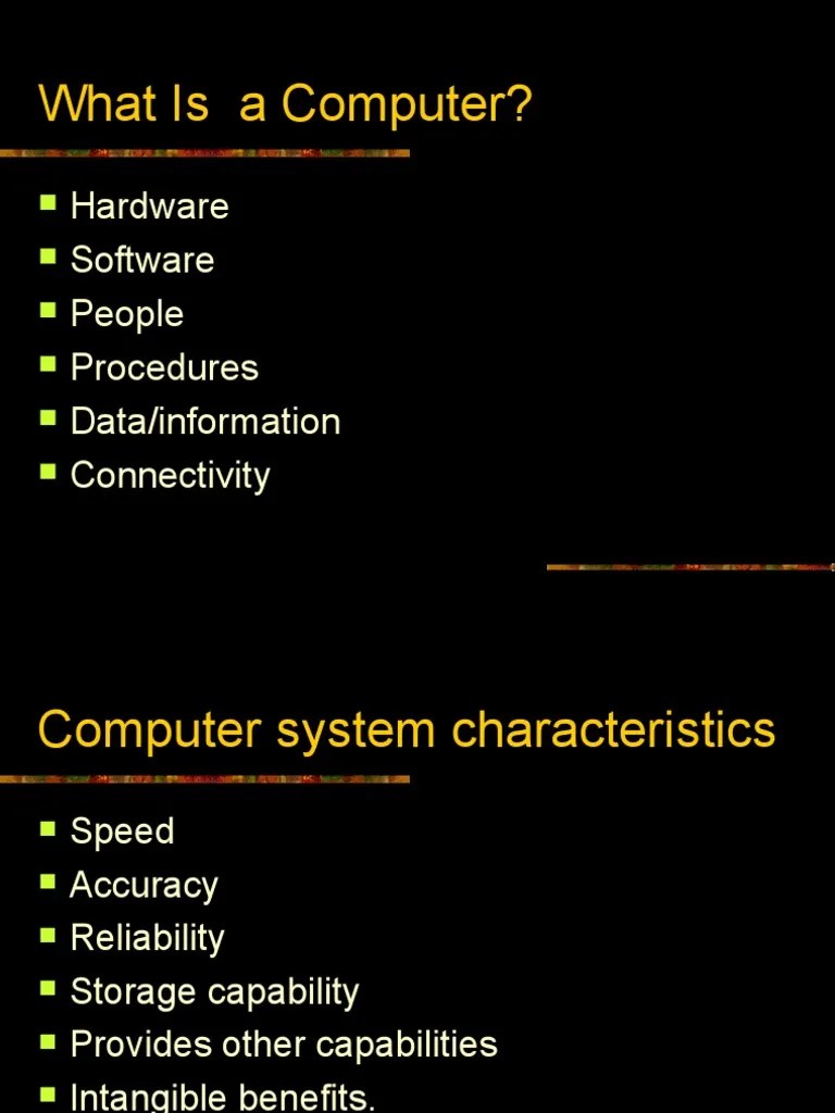 What Is A Computer? Hardware Software People Procedures Data
