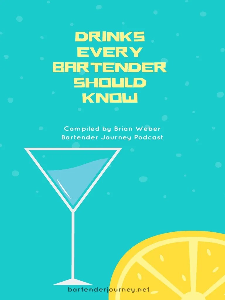 DRINKS EVERY BARTENDER SHOULD KNOW PDF Martini (Cocktail) Cocktails