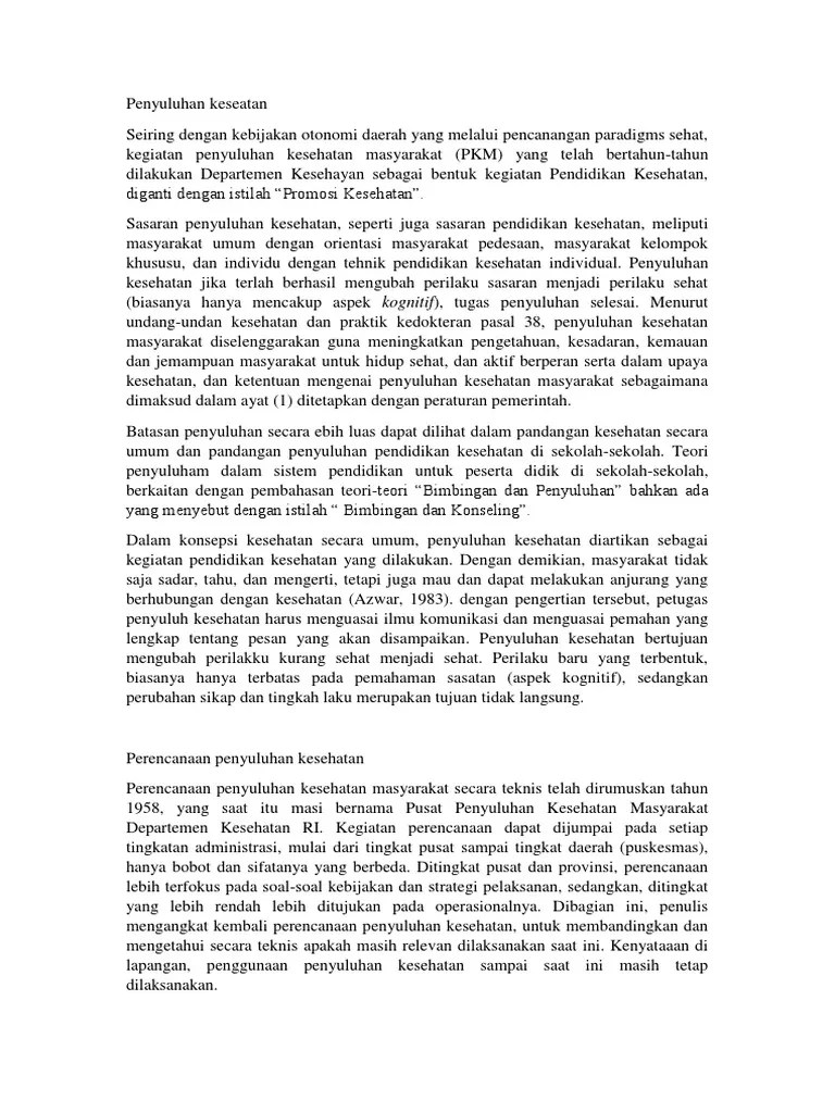 Penyuluhan Kesehatan | PDF