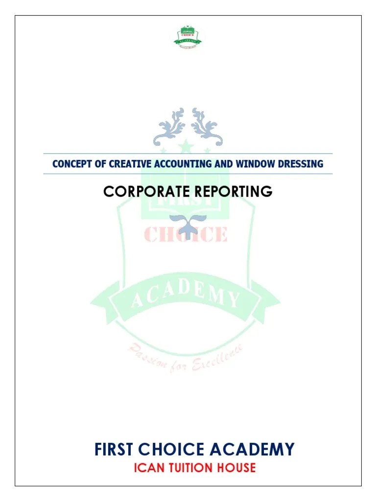 Creative Accounting and Window Dressing PDF Corporate Governance