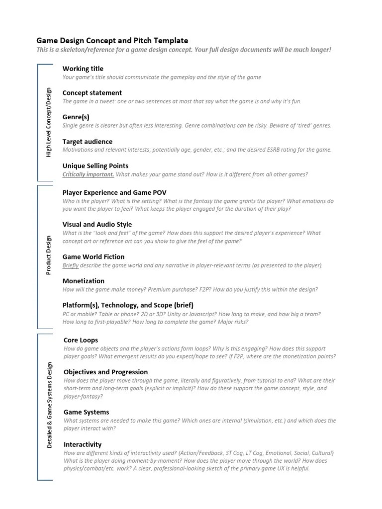 Game Concept Document Template.pdf Game Design