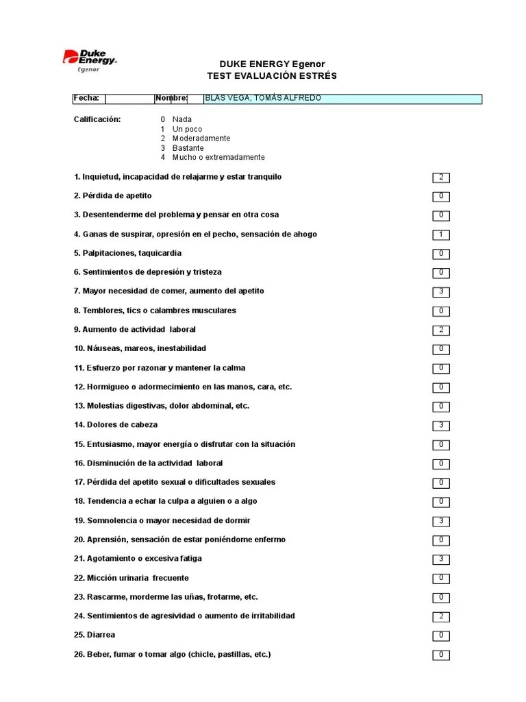 Copia de Test de Estrés Final Estrés (biología) Autosuperación