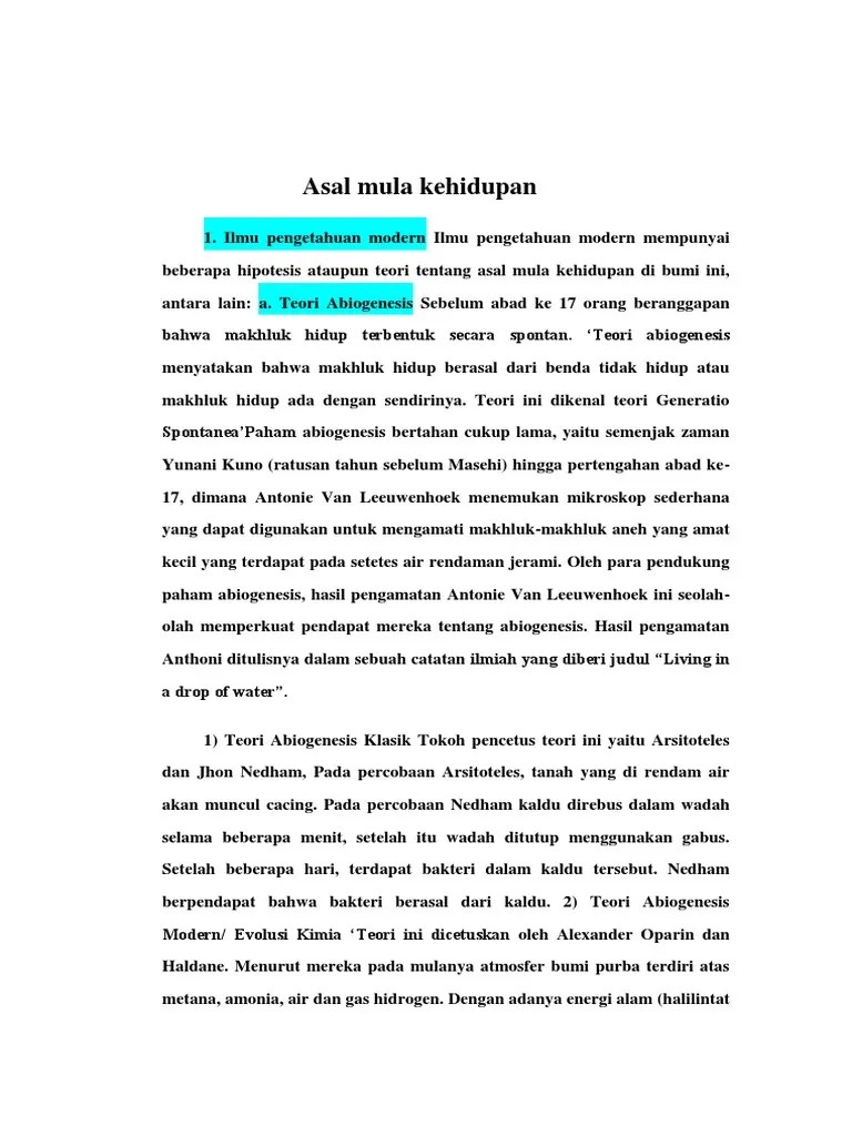 Asal Mula Kehidupan | PDF