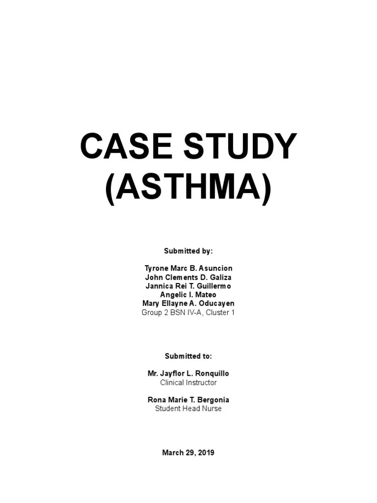 Case Study (Asthma) Clinical Medicine Medical Specialties