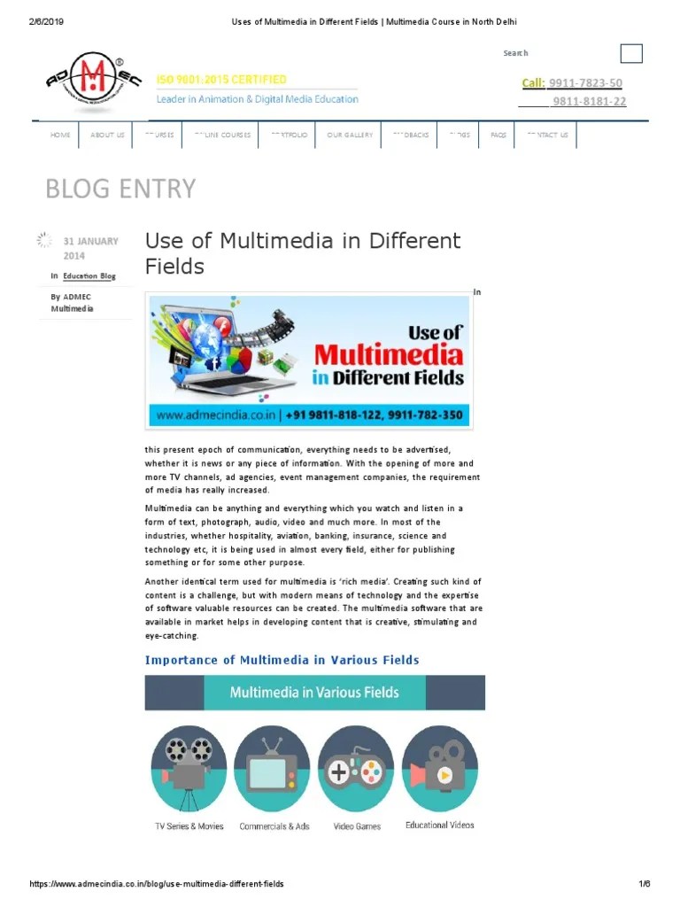 Uses of Multimedia in Different Fields _ Multimedia Course in North