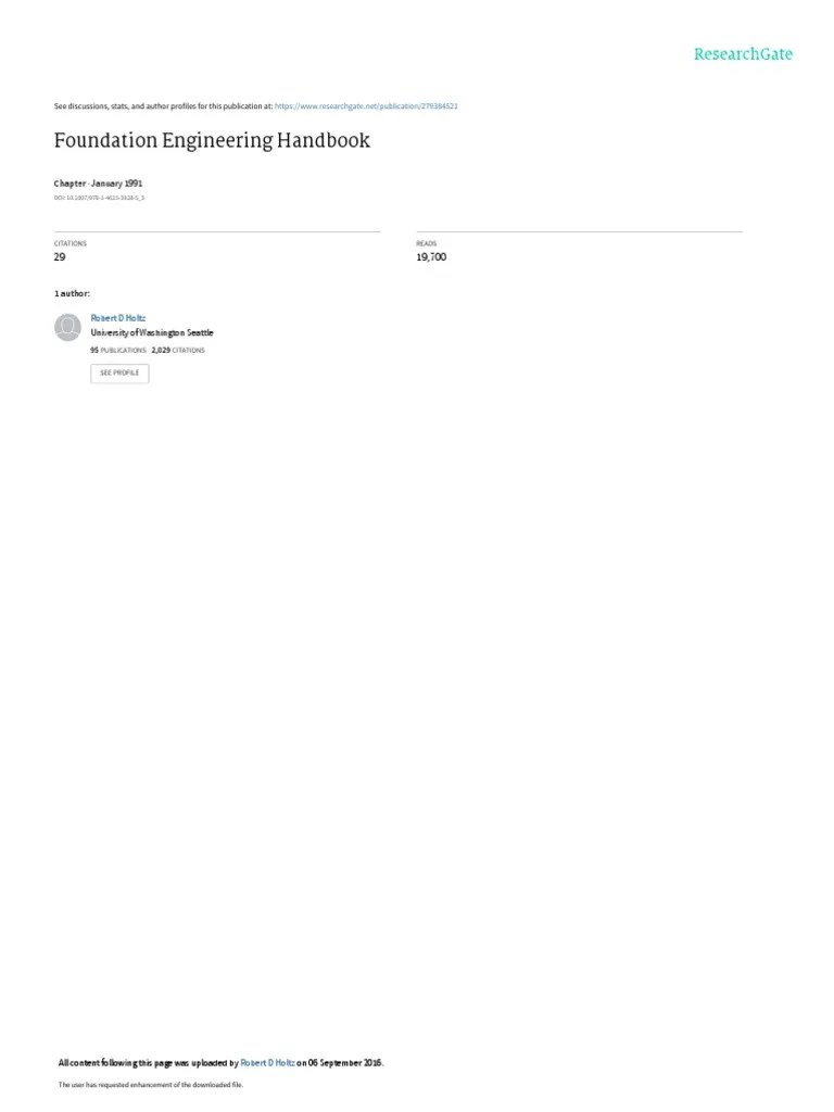 Foundation Engineering Handbook January 1991 PDF