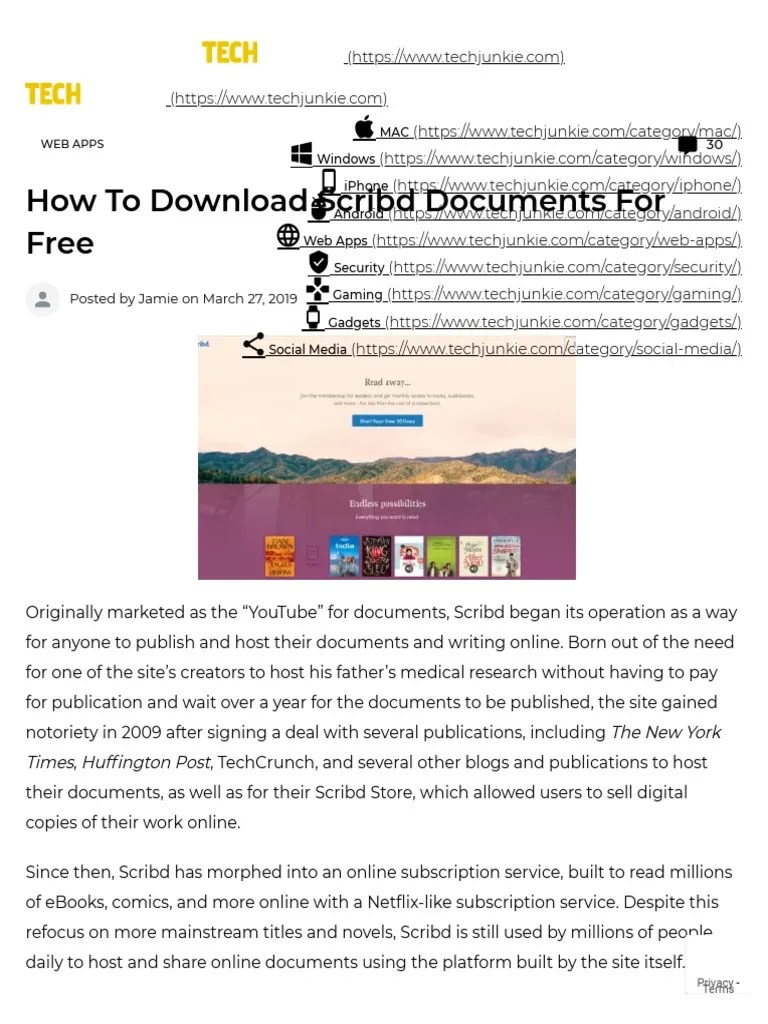 How to Download Scribd Documents for Free Scribd Web Development
