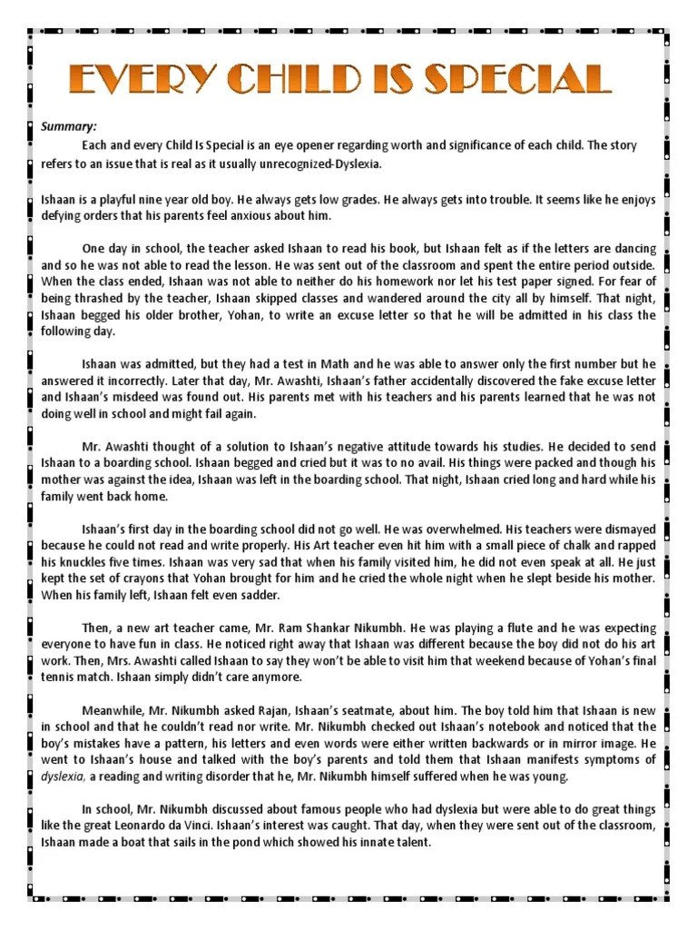 Every child is special Learning Psychological Concepts Free 30